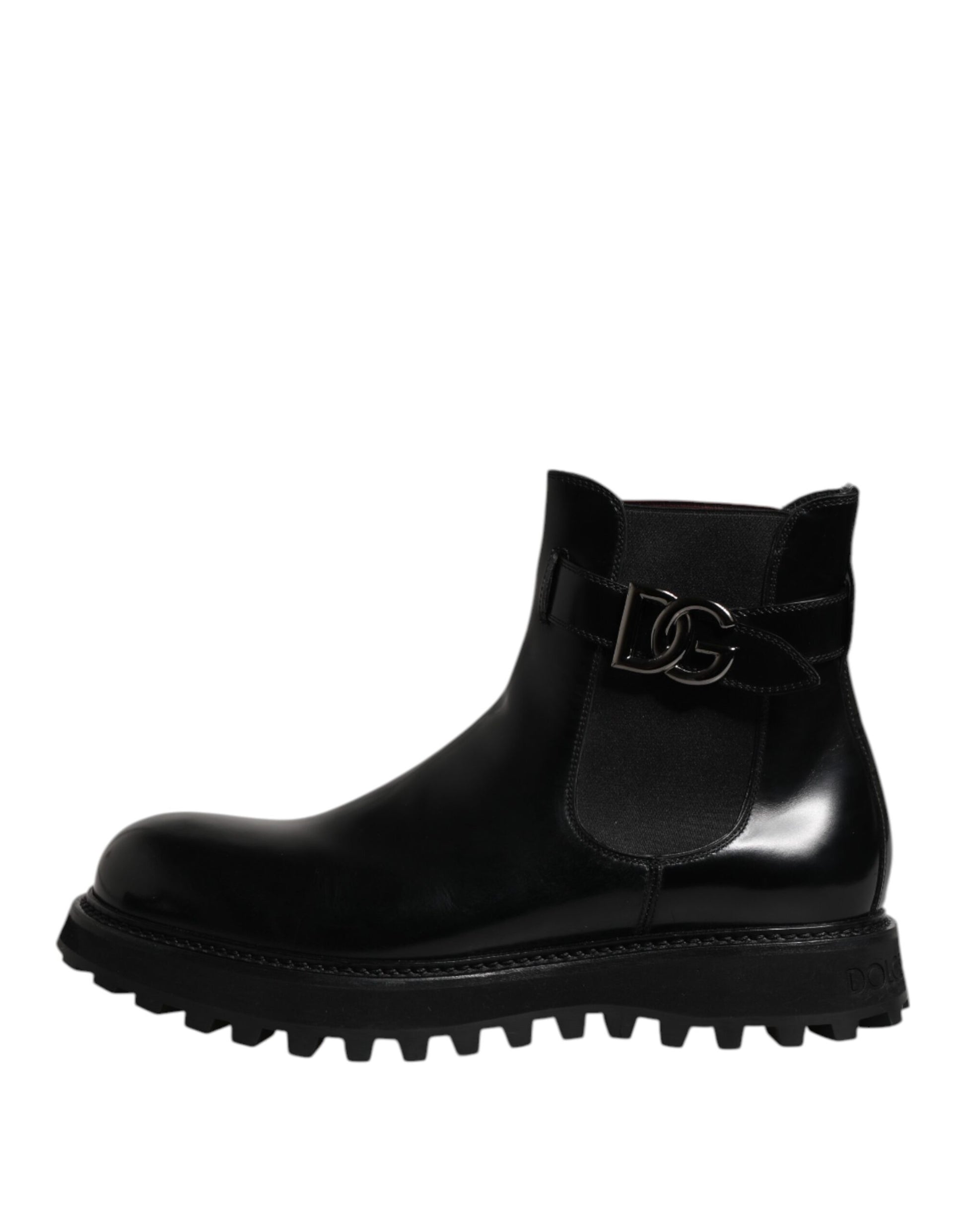 Black Belted DG Logo Men Chelsea Boots Shoes