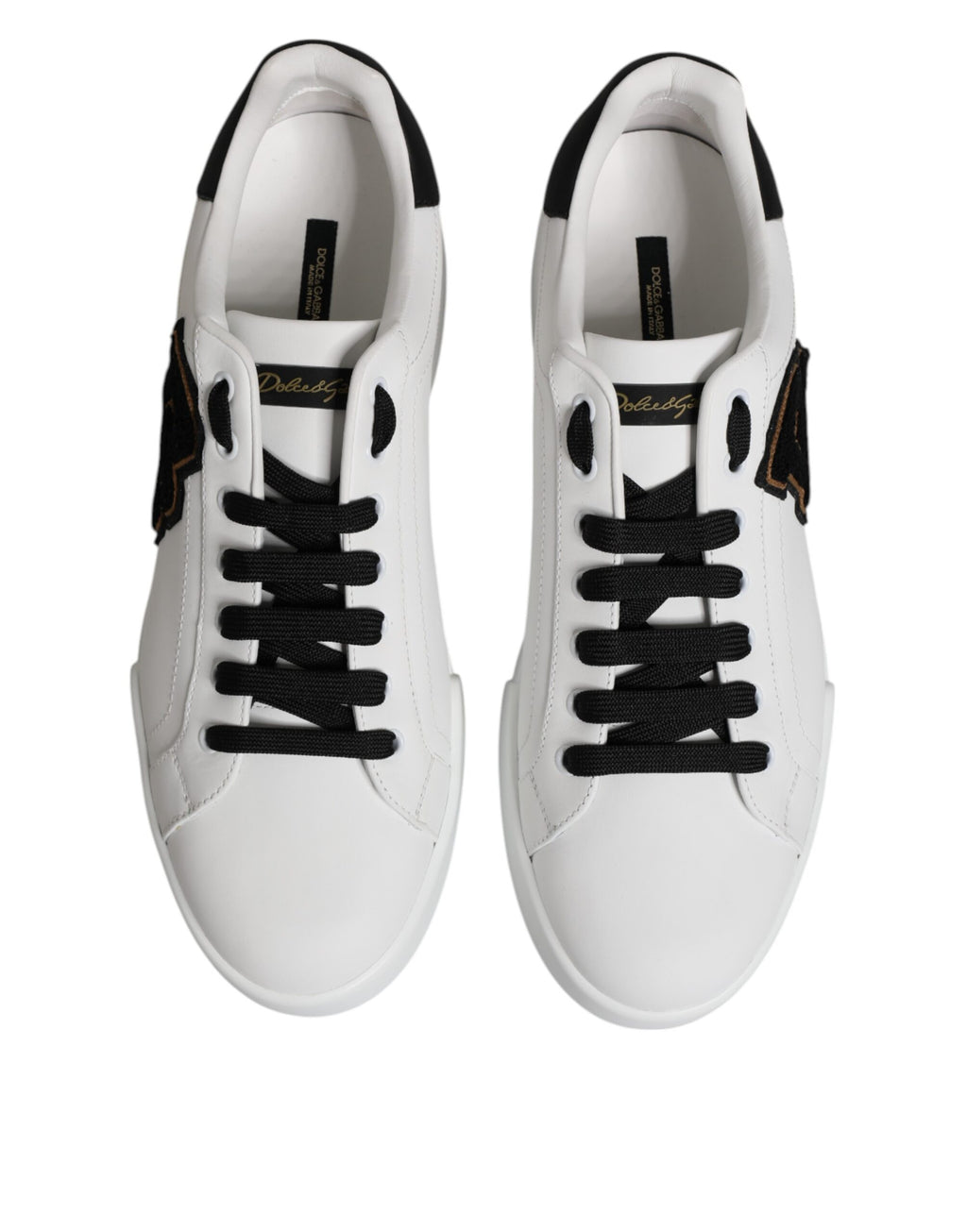 White DG Logo Portofino Low Top Sneakers Shoes