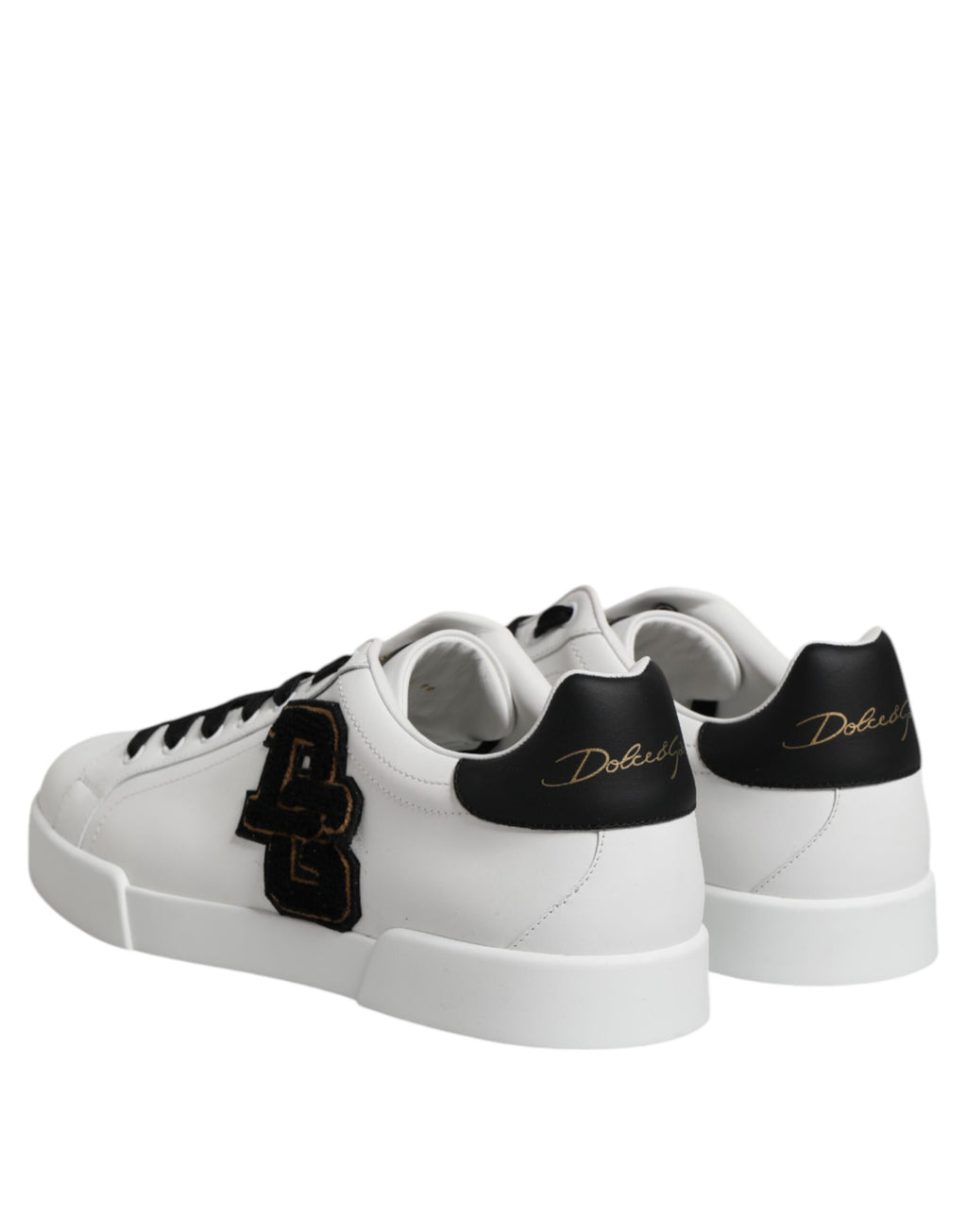 White DG Logo Portofino Low Top Sneakers Shoes