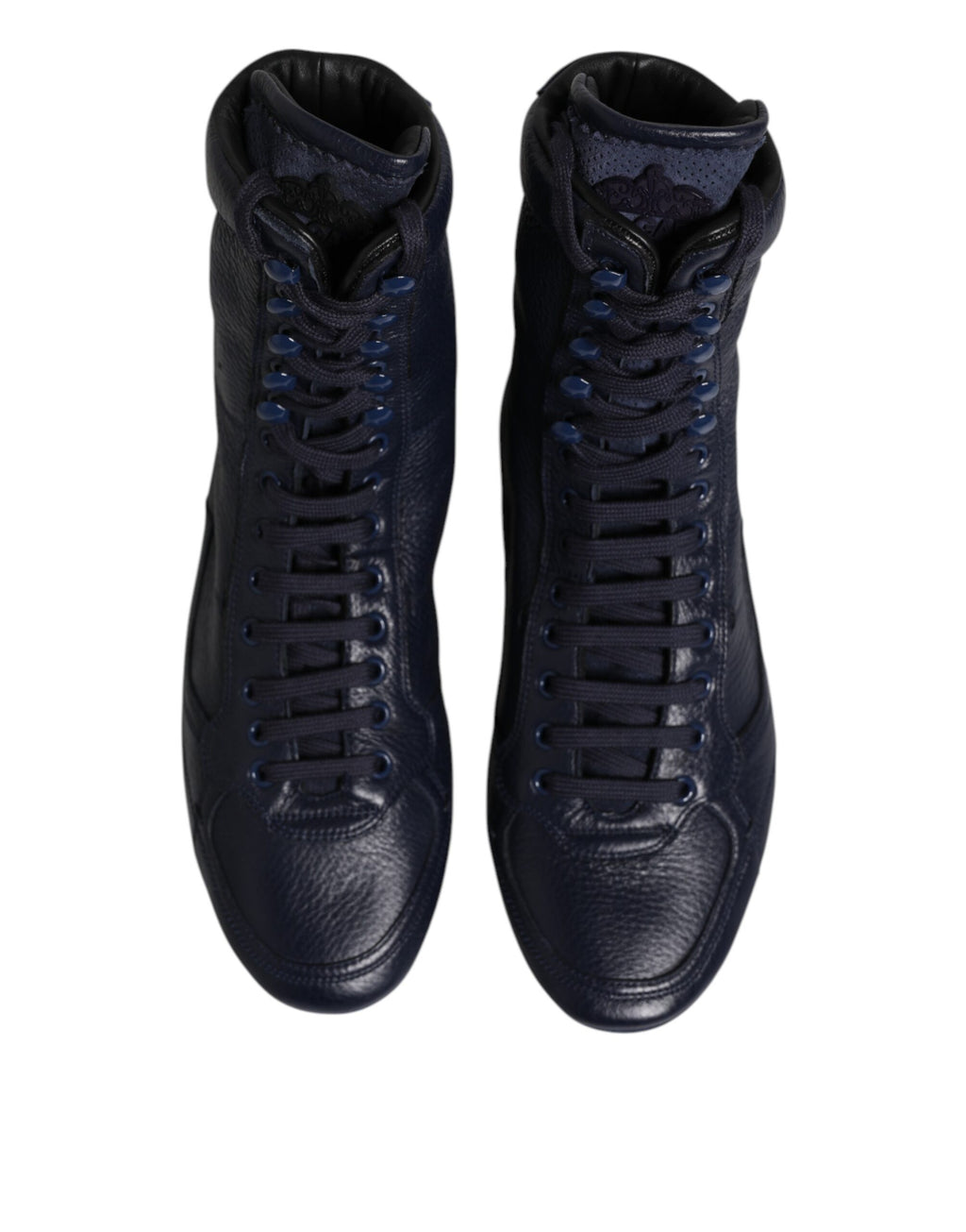 Dark Blue Leather KING High Top Sneakers Shoes