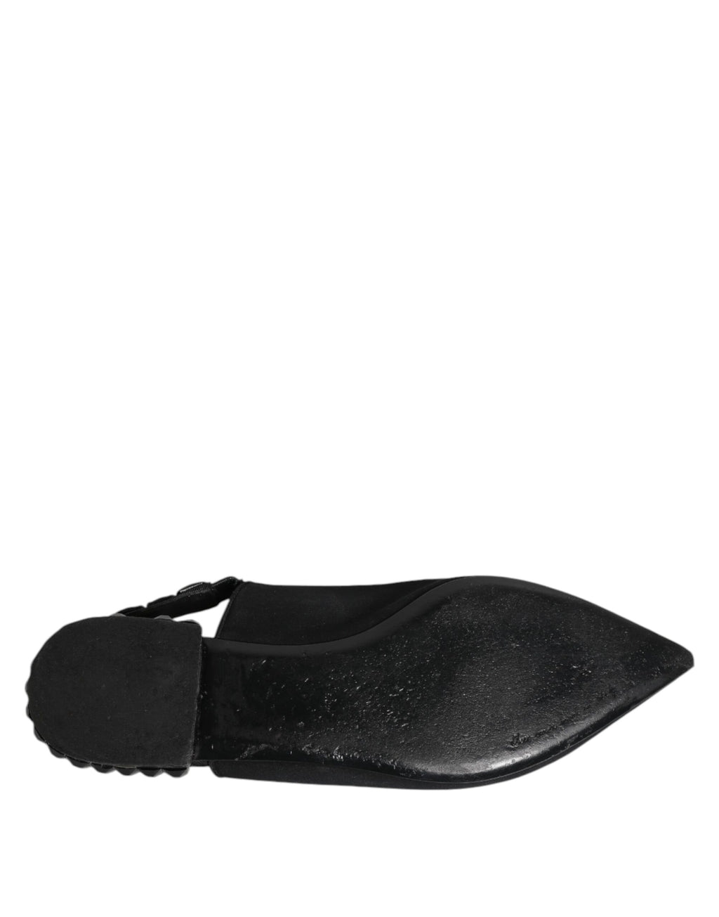 Black Crystal Charmeuse Slingback Shoes