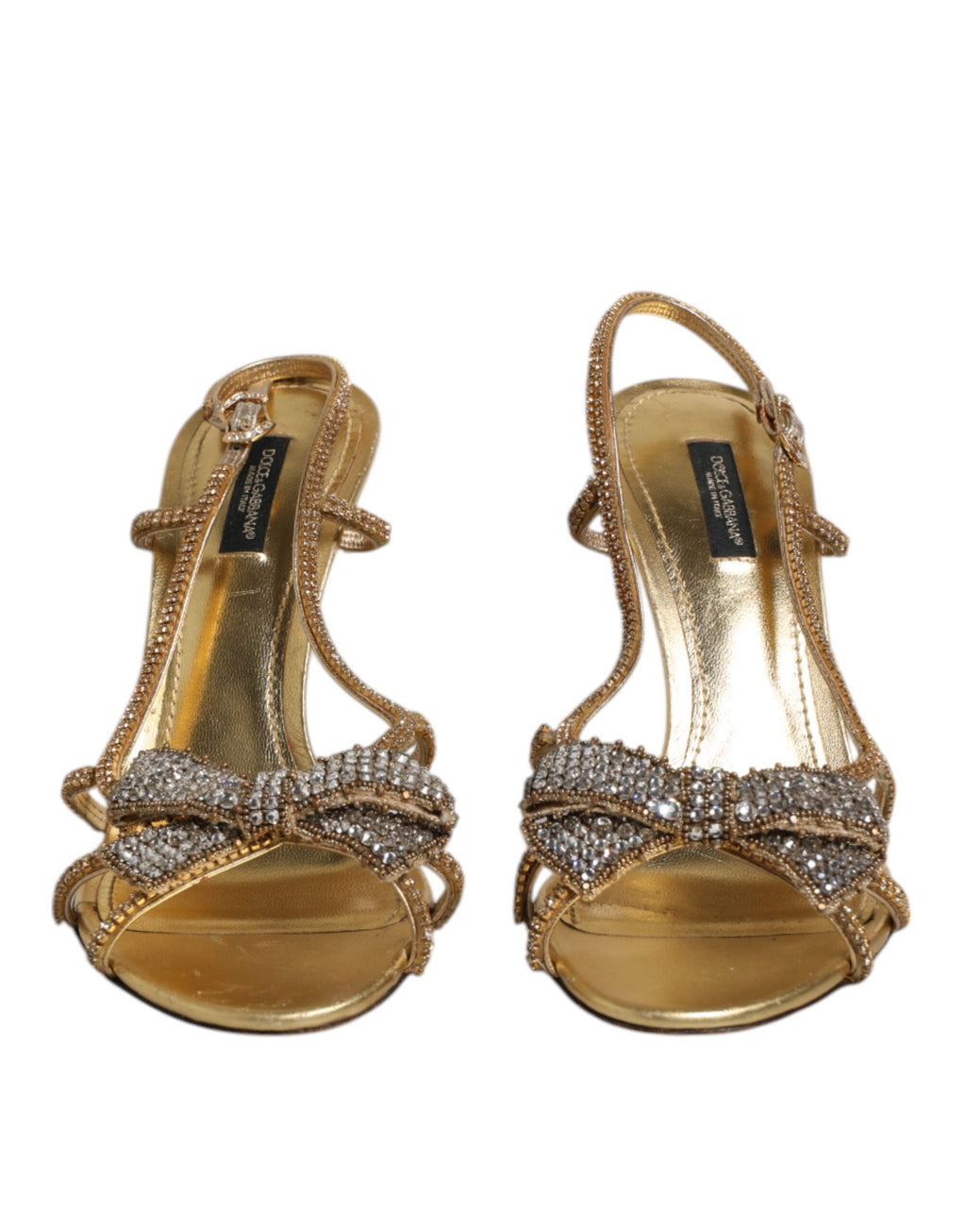 Gold Strass Ankle Strap Heels Sandals Shoes