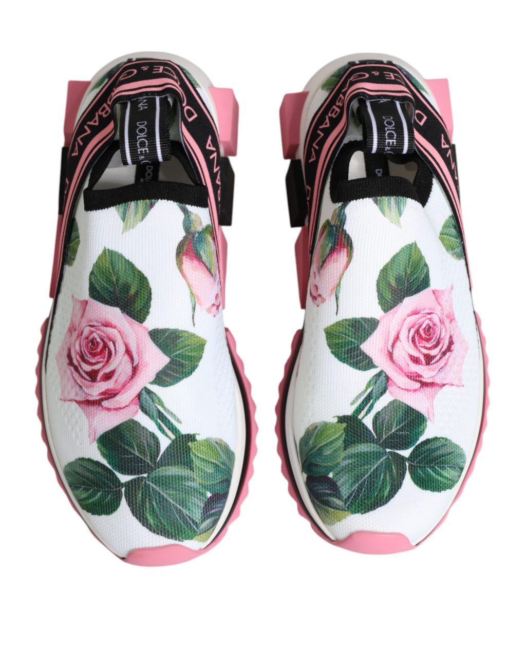 White Rose Print Sorrento Sneakers Shoes