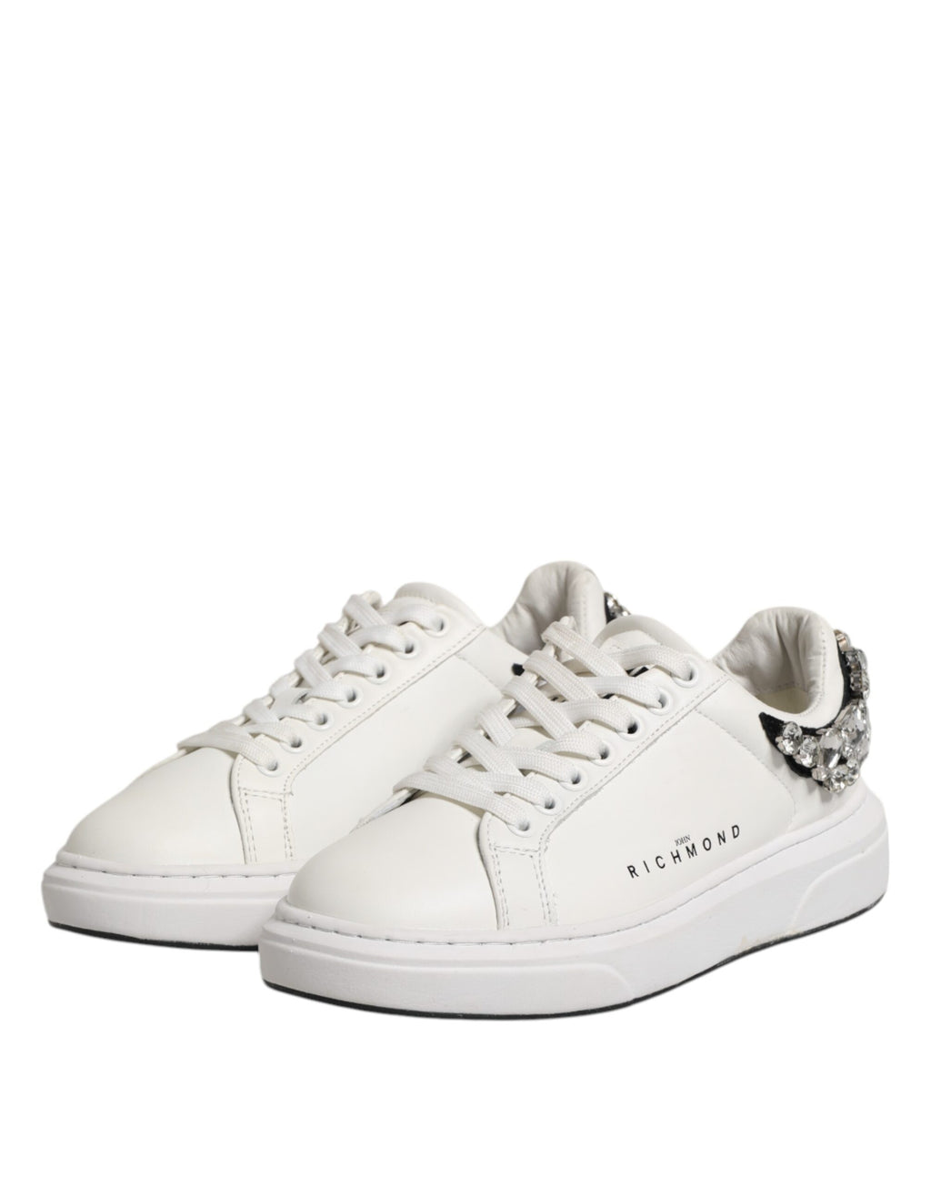 White Rhinestone Embellished Sneakers Shoes