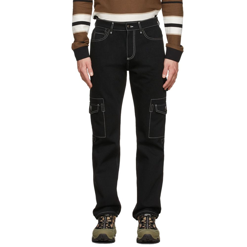 Black Cotton Cargo Pants