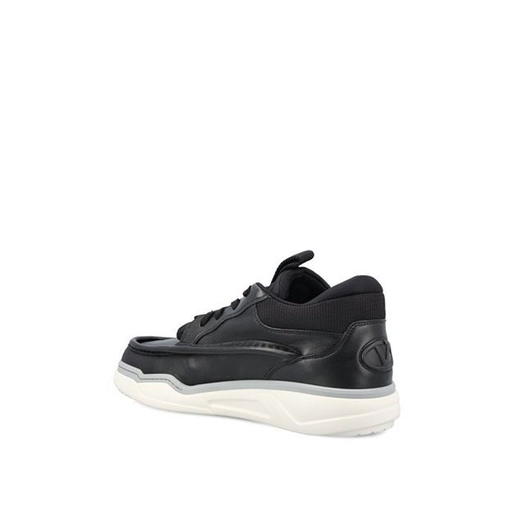 Black Lamb Leather Chunky Sneakers