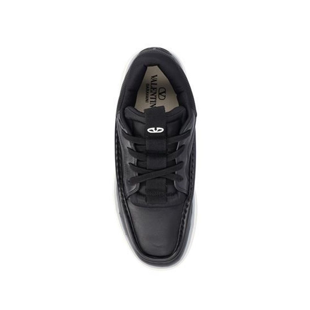 Black Lamb Leather Chunky Sneakers