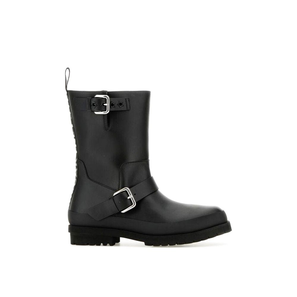 Black Polyester Ankle Boots