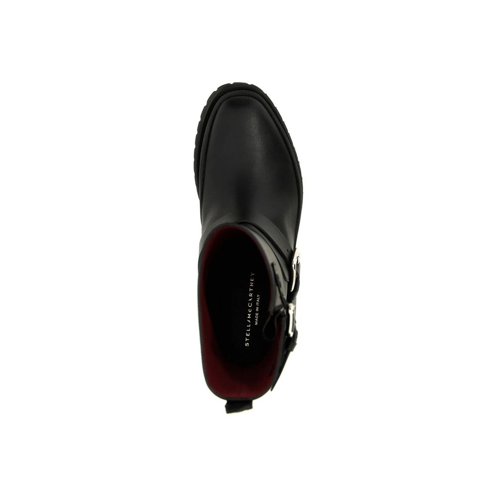 Black Polyester Ankle Boots