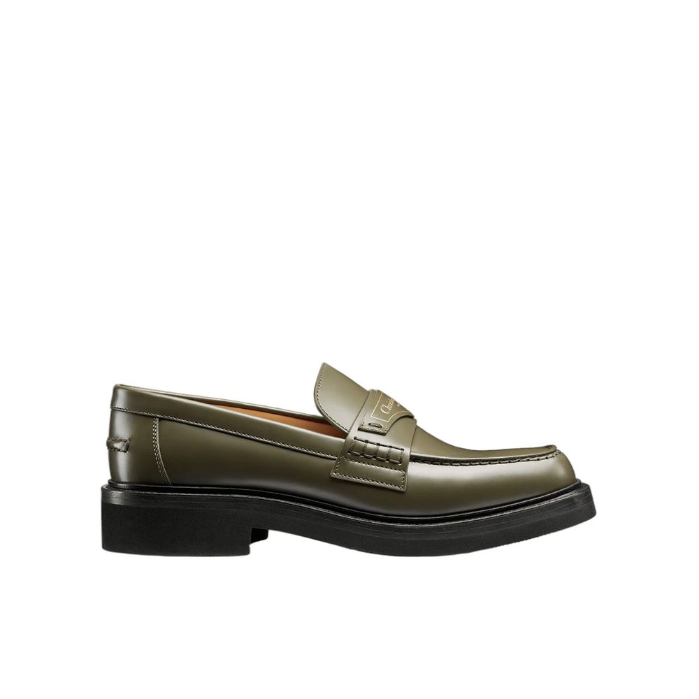 Green Calfskin Slip-On Loafers
