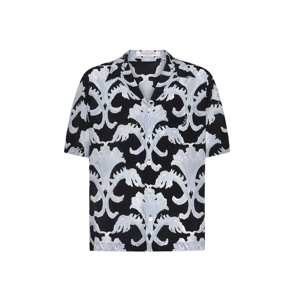 Black Silk Pattern Shirt