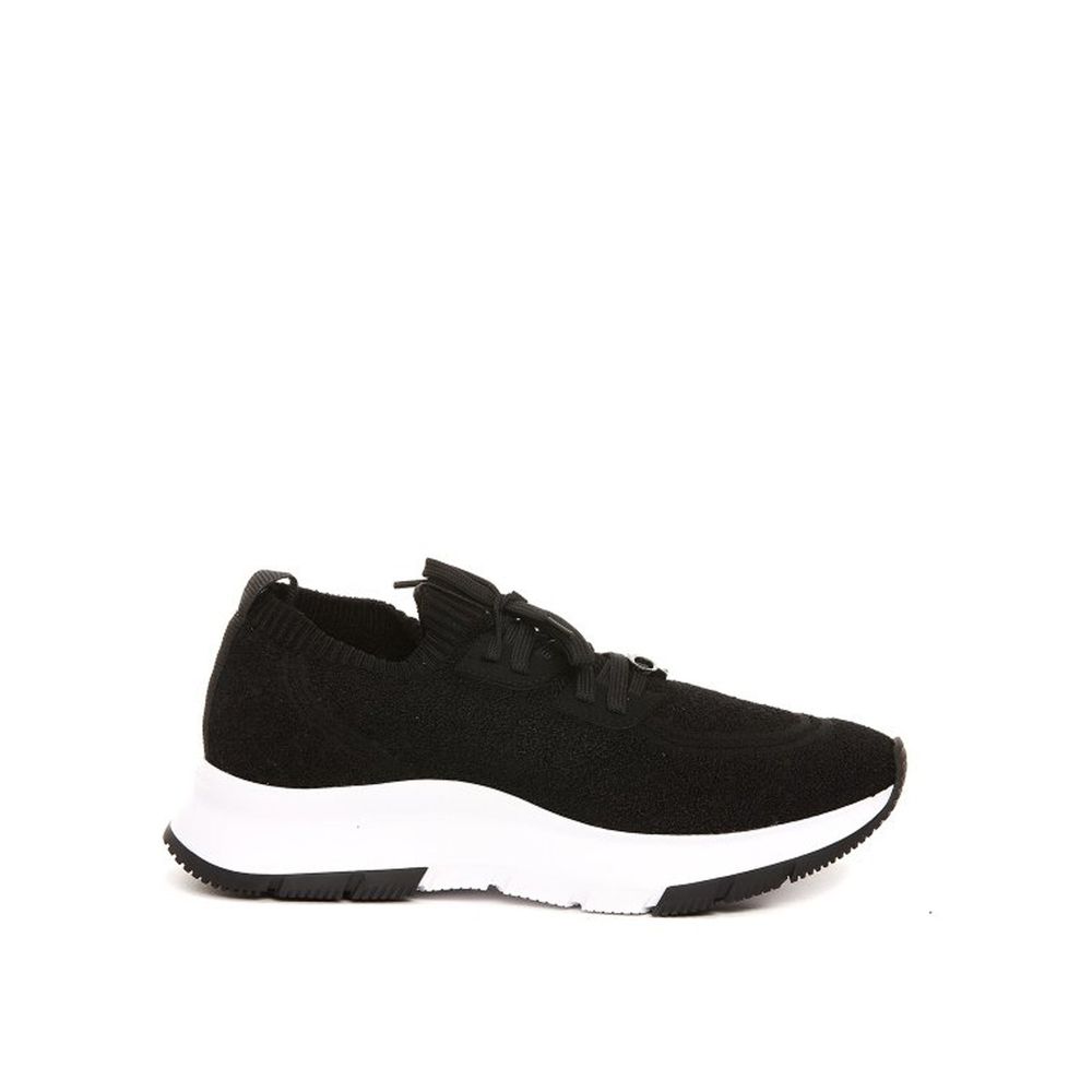 Black Fabric Athletic Sneakers