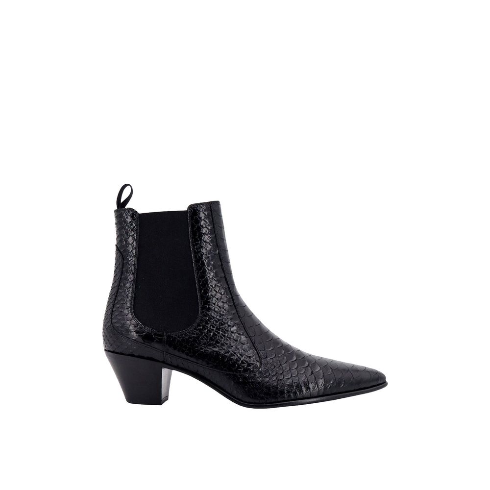 Snake-Effect Leather Chelsea Boots
