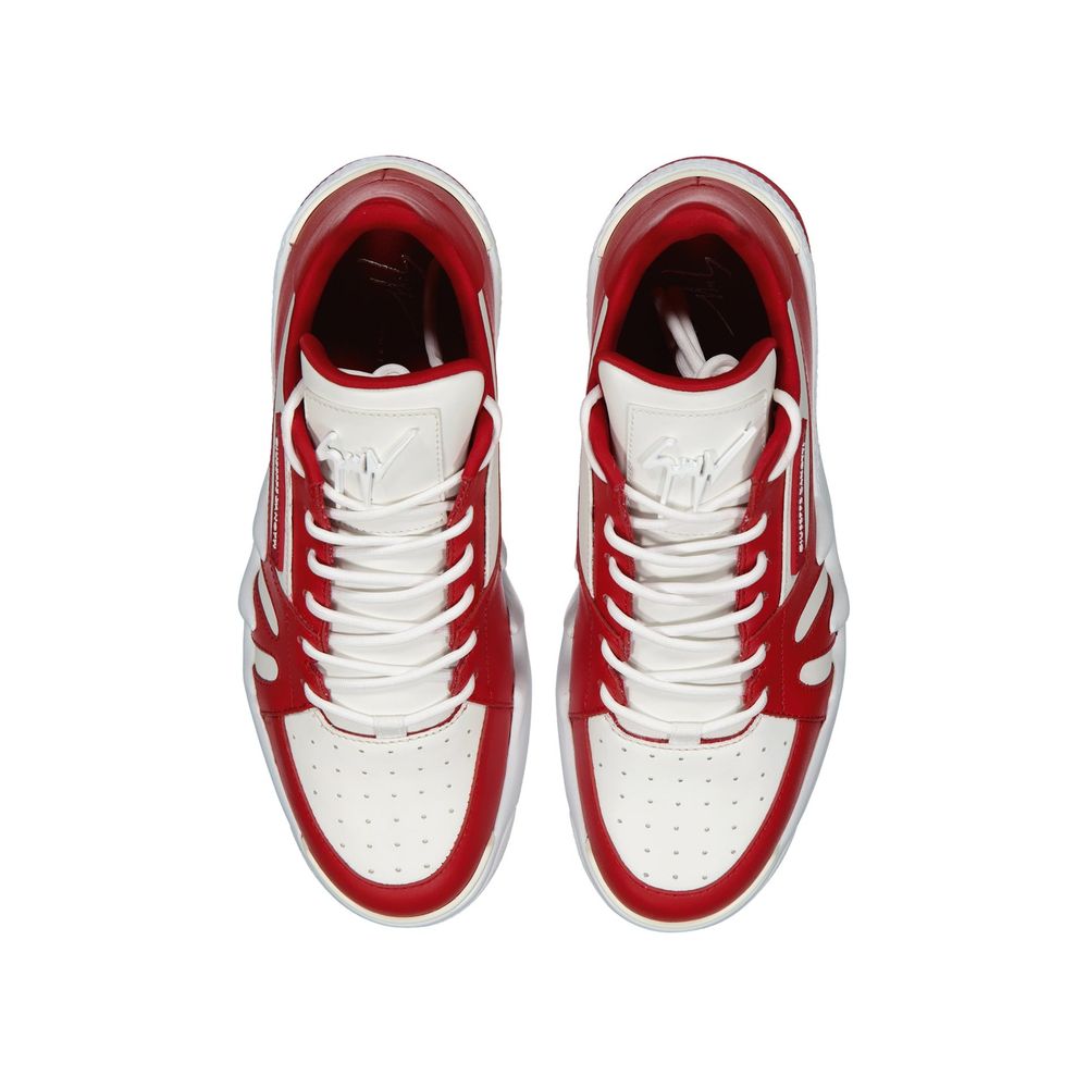 Red Calfskin Low Top Sneakers