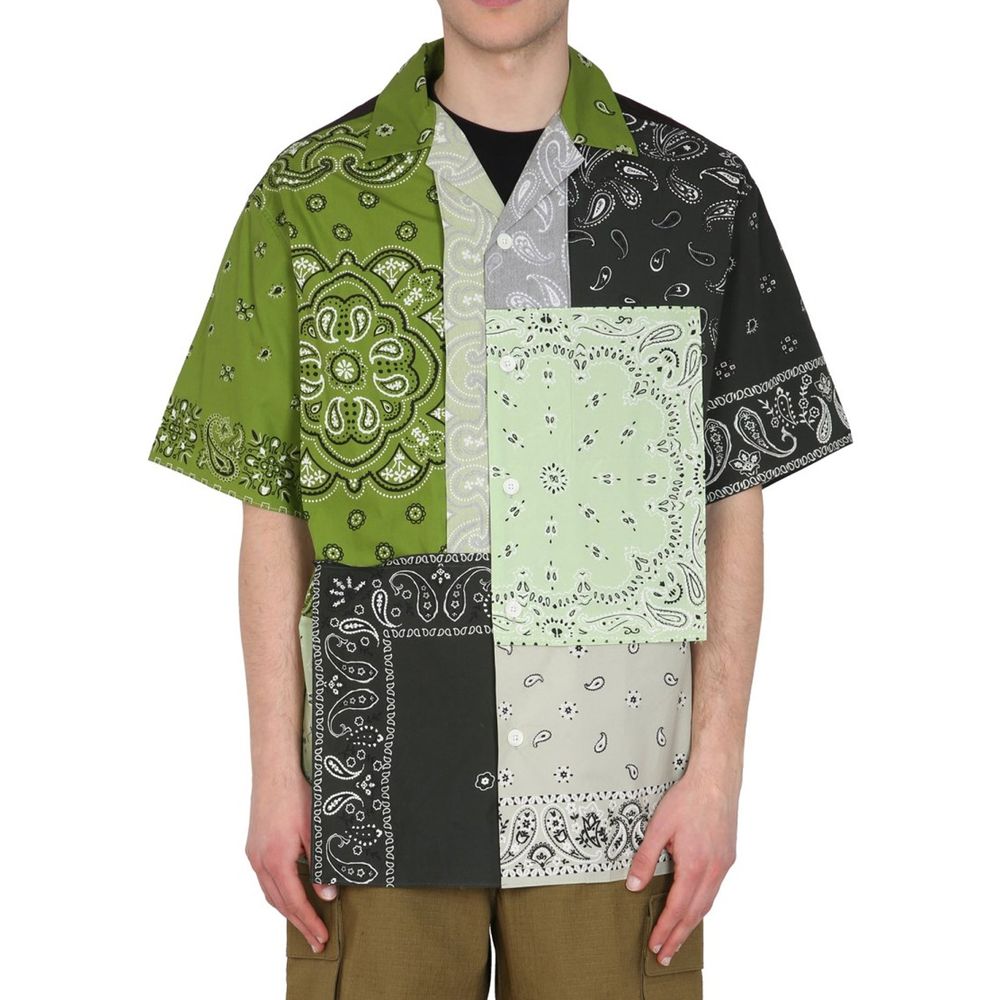 Green Cotton Pattern Shirt