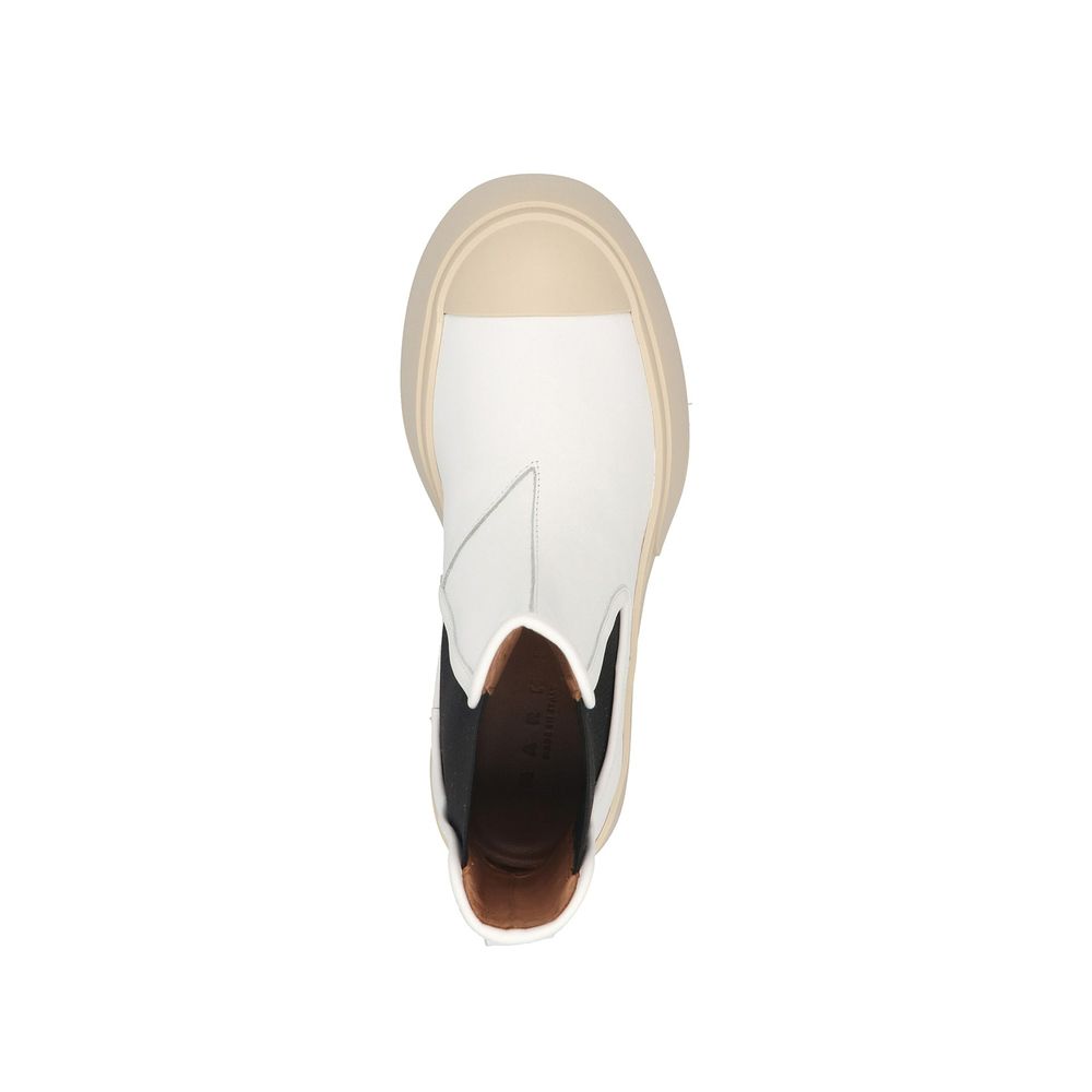 White Calfskin Chelsea Boots