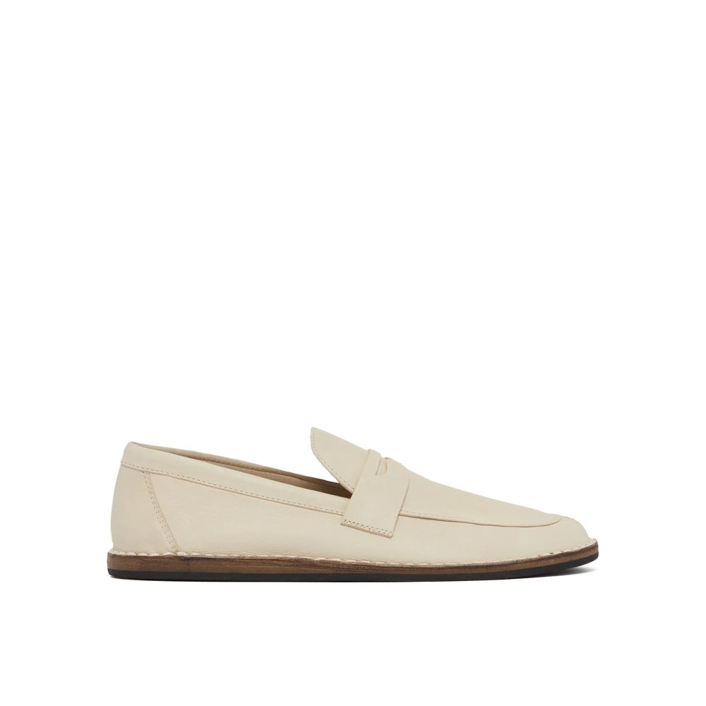 White Calfskin Slip-On Loafers