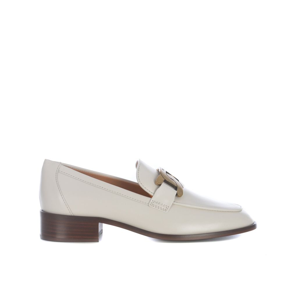 White Calfskin Slip-On Loafers