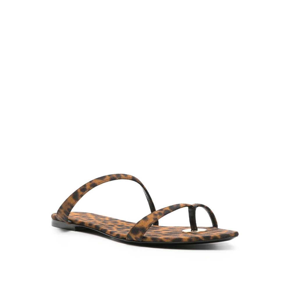 Brown Fabric Strap-On Sandals