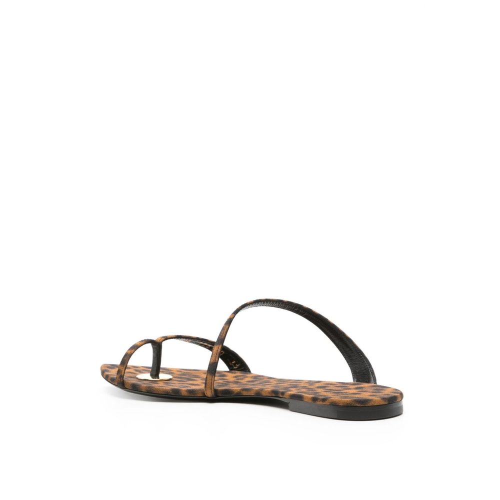 Brown Fabric Strap-On Sandals
