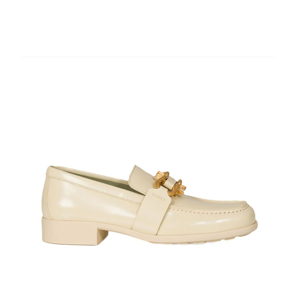 White Calfskin Slip-On Loafers