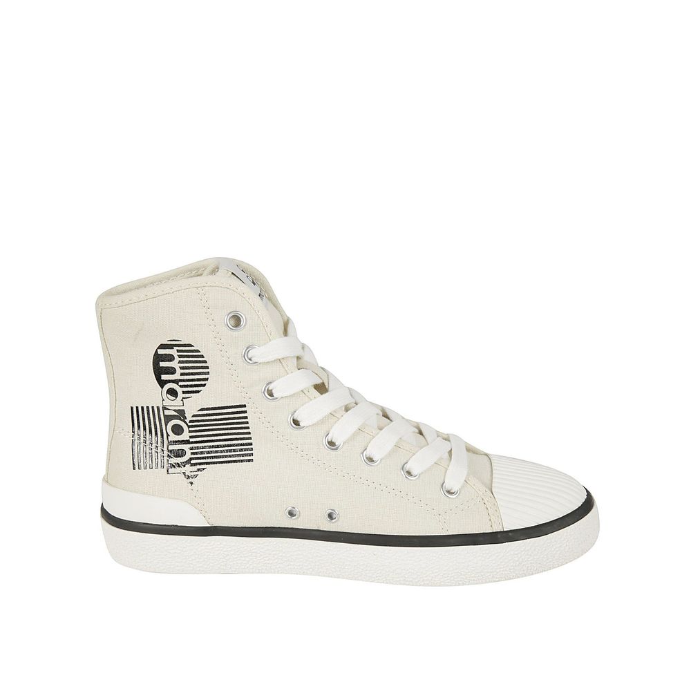 Beige Canvas High Top Sneakers