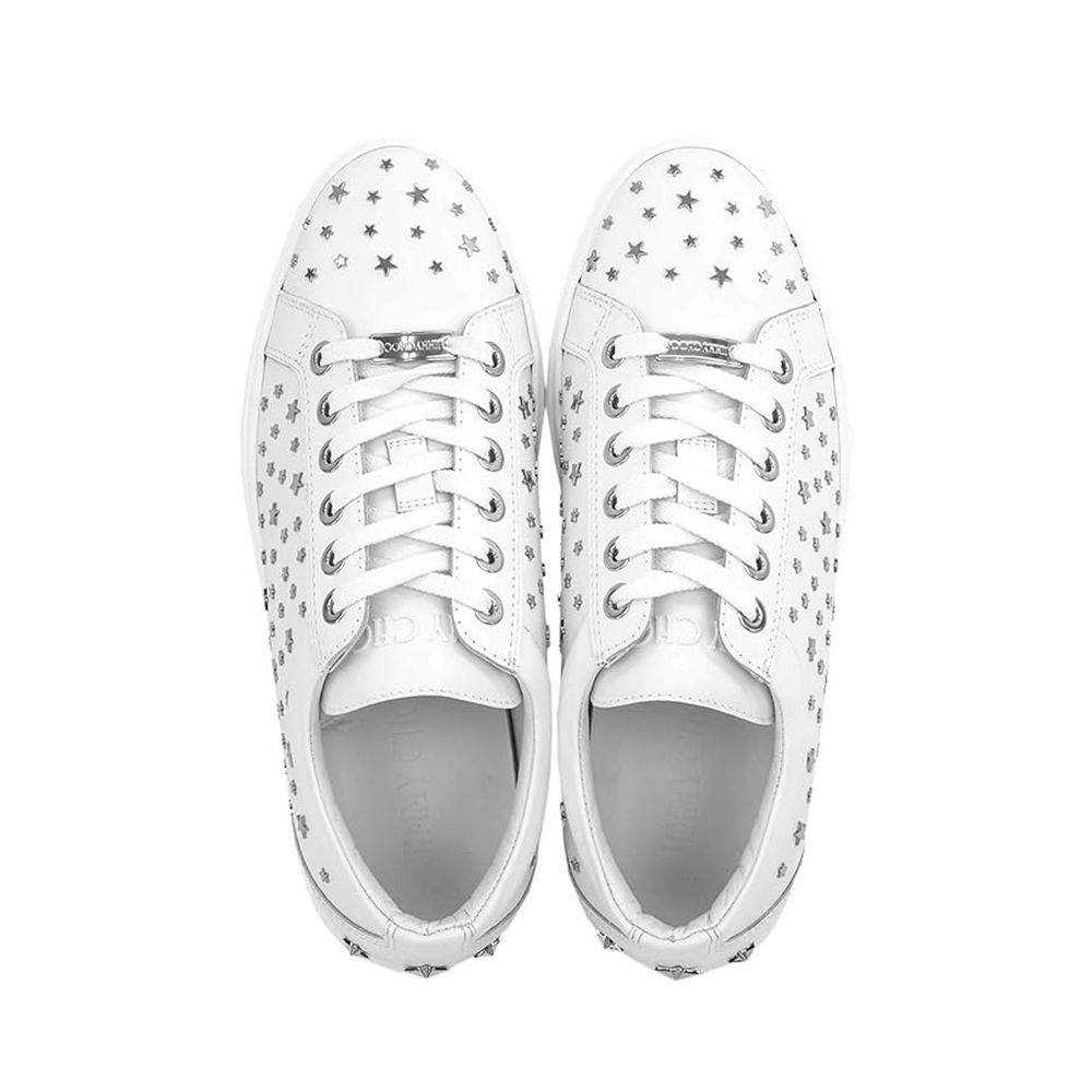 White Calfskin Low Top Sneakers