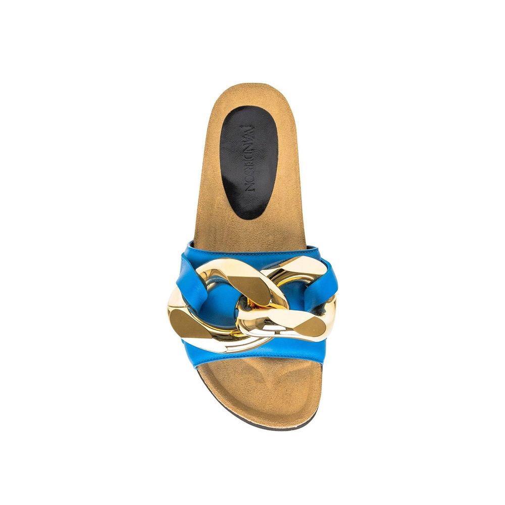 Blue Calfskin Slippers