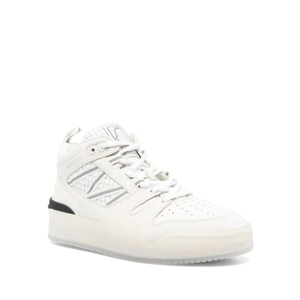 White Calfskin High Top Sneakers