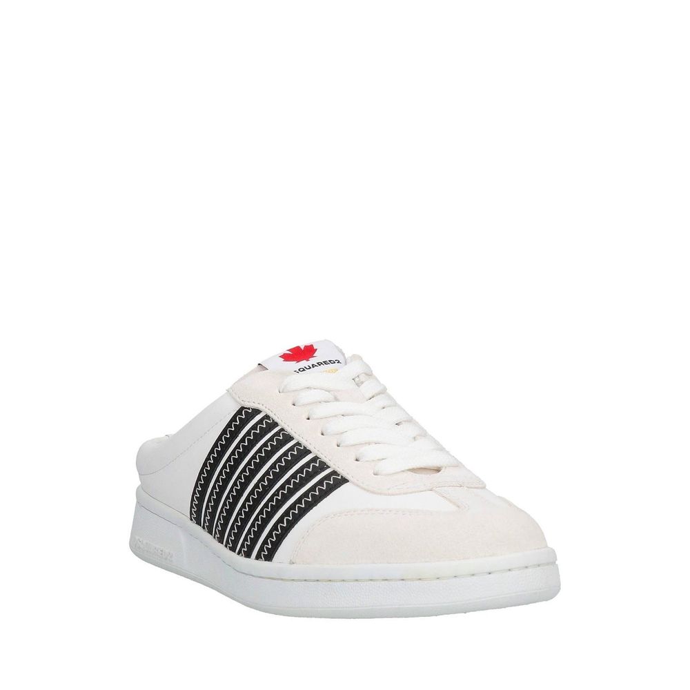 White Calfskin Low Top Sneakers