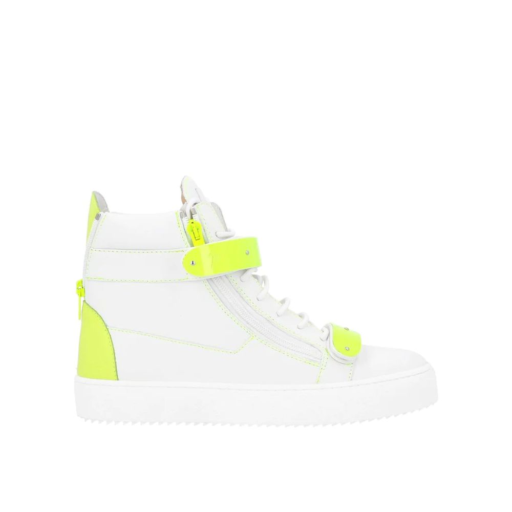 White Calfskin High Top Sneakers