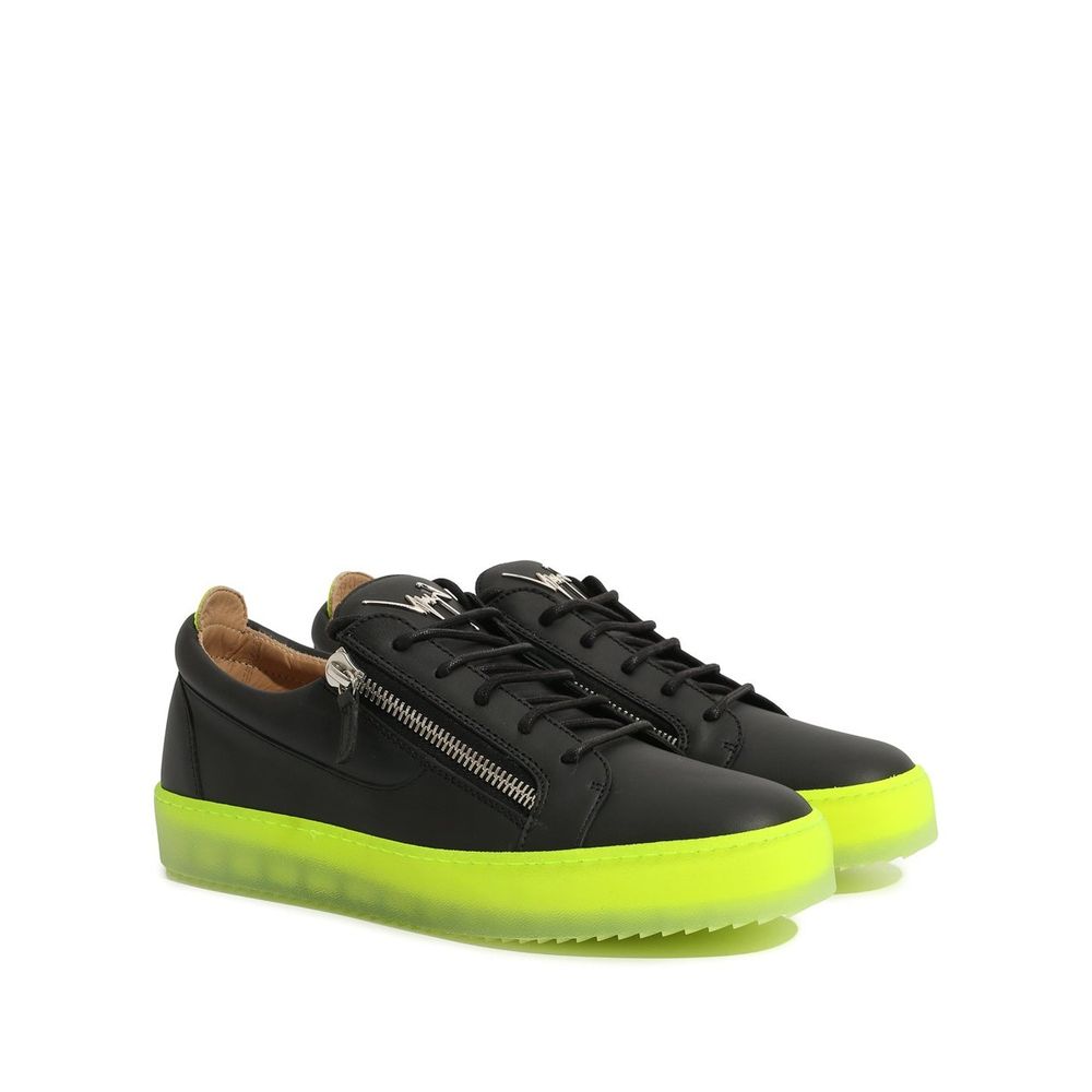 Black Calfskin Low Top Sneakers