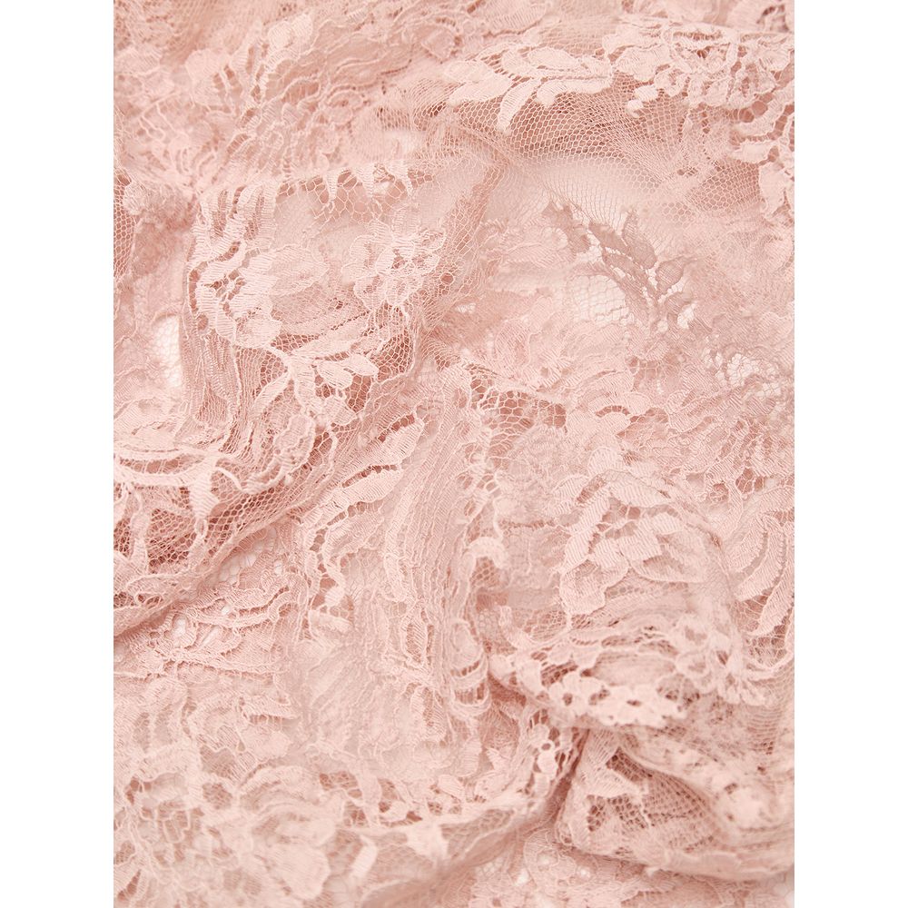 Pink Cotton Midi Skirt