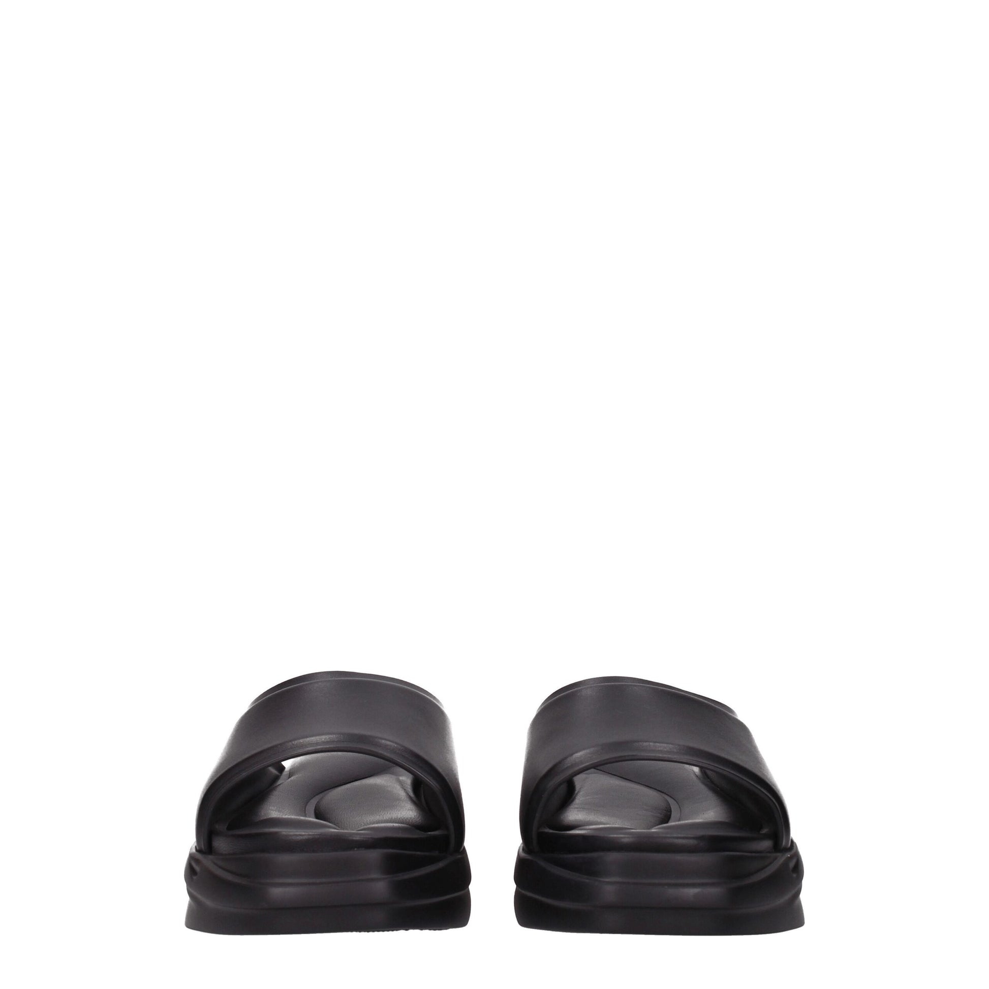 Black Leather Slippers