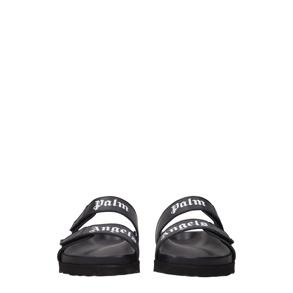 Black Leather Slippers