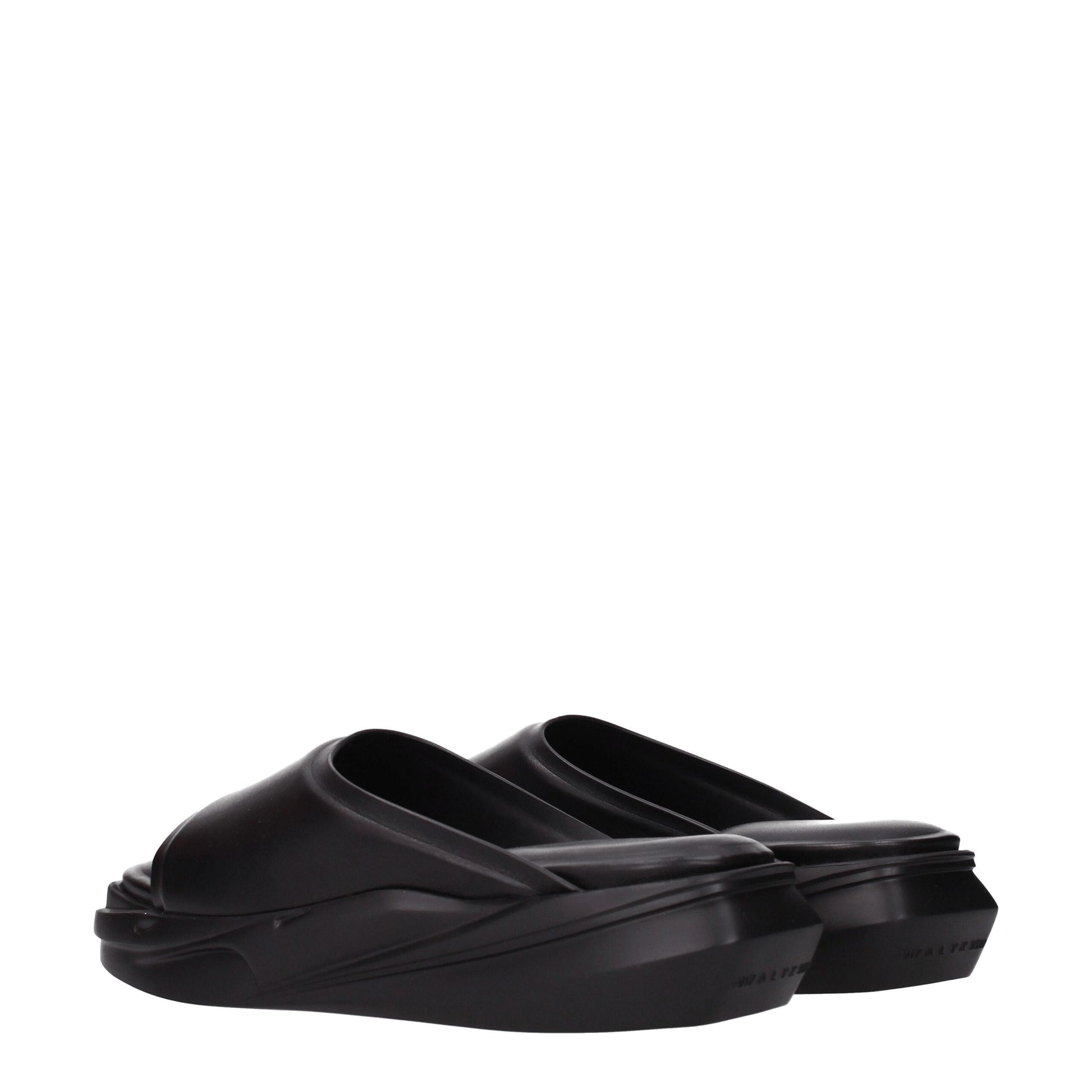 Black Leather Slippers