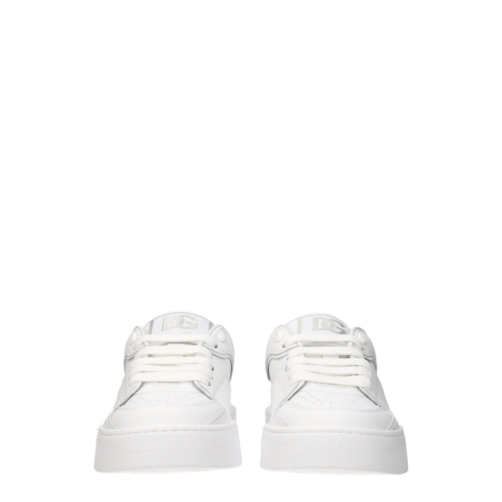 White Leather Low Top Sneakers