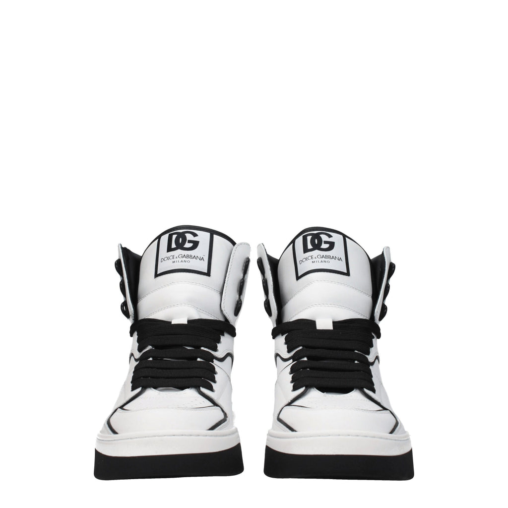 White Leather High Top Sneakers