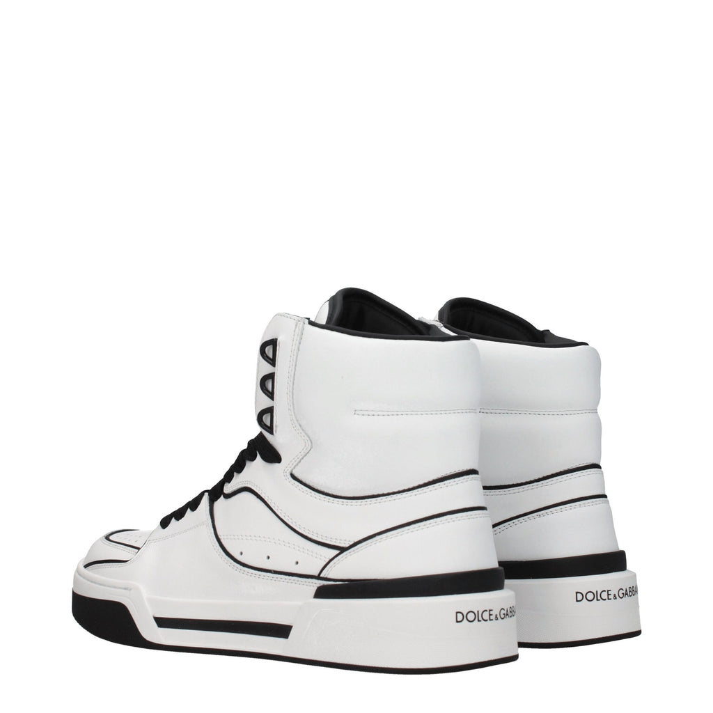 White Leather High Top Sneakers