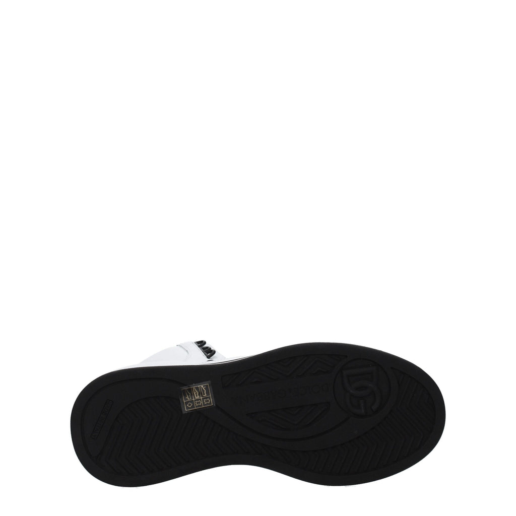 White Leather High Top Sneakers