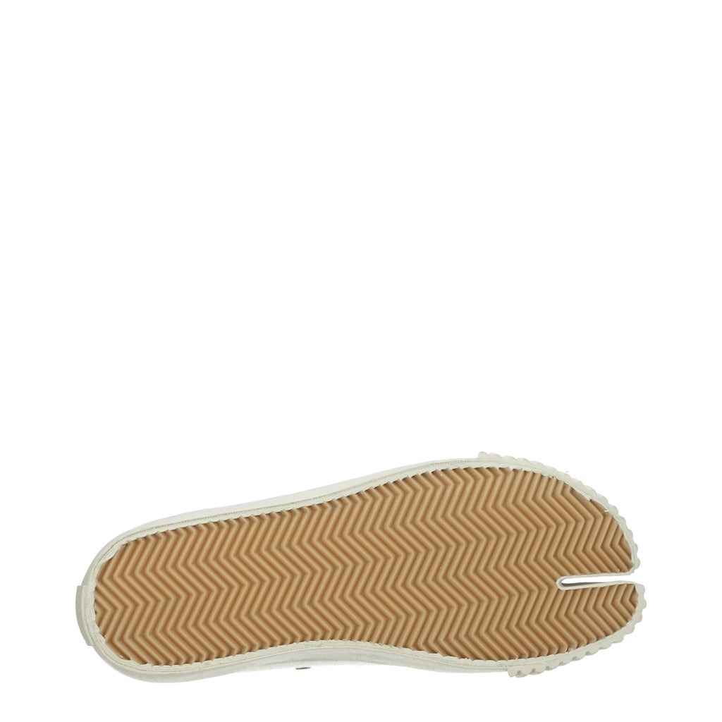 White Fabric Low Top Sneakers