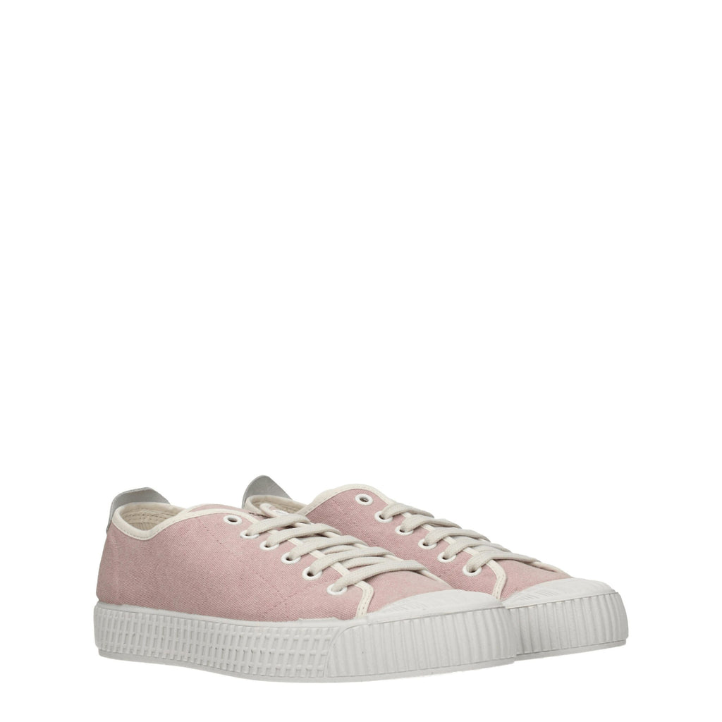 Pink Fabric Low Top Sneakers