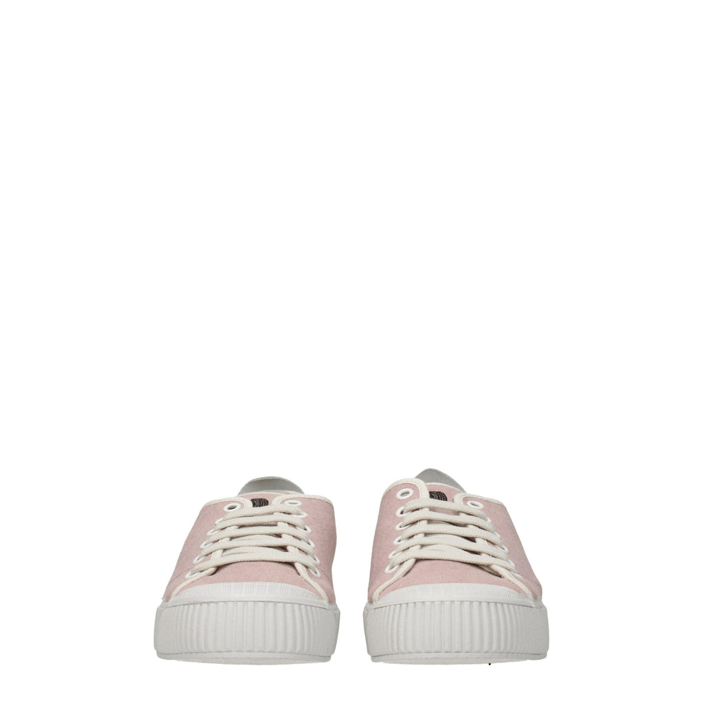 Pink Fabric Low Top Sneakers
