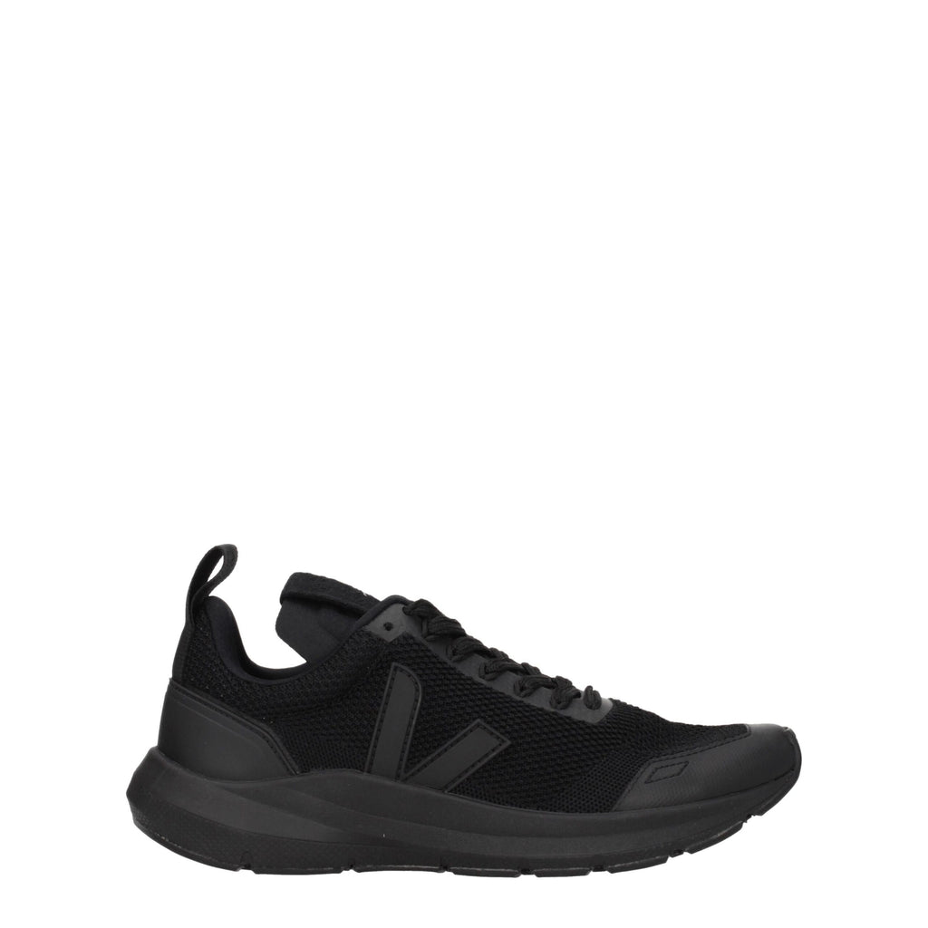 Black Fabric Athletic Sneakers