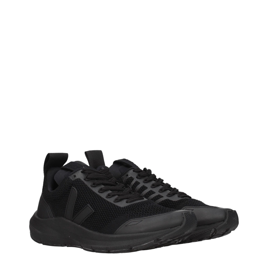 Black Fabric Athletic Sneakers
