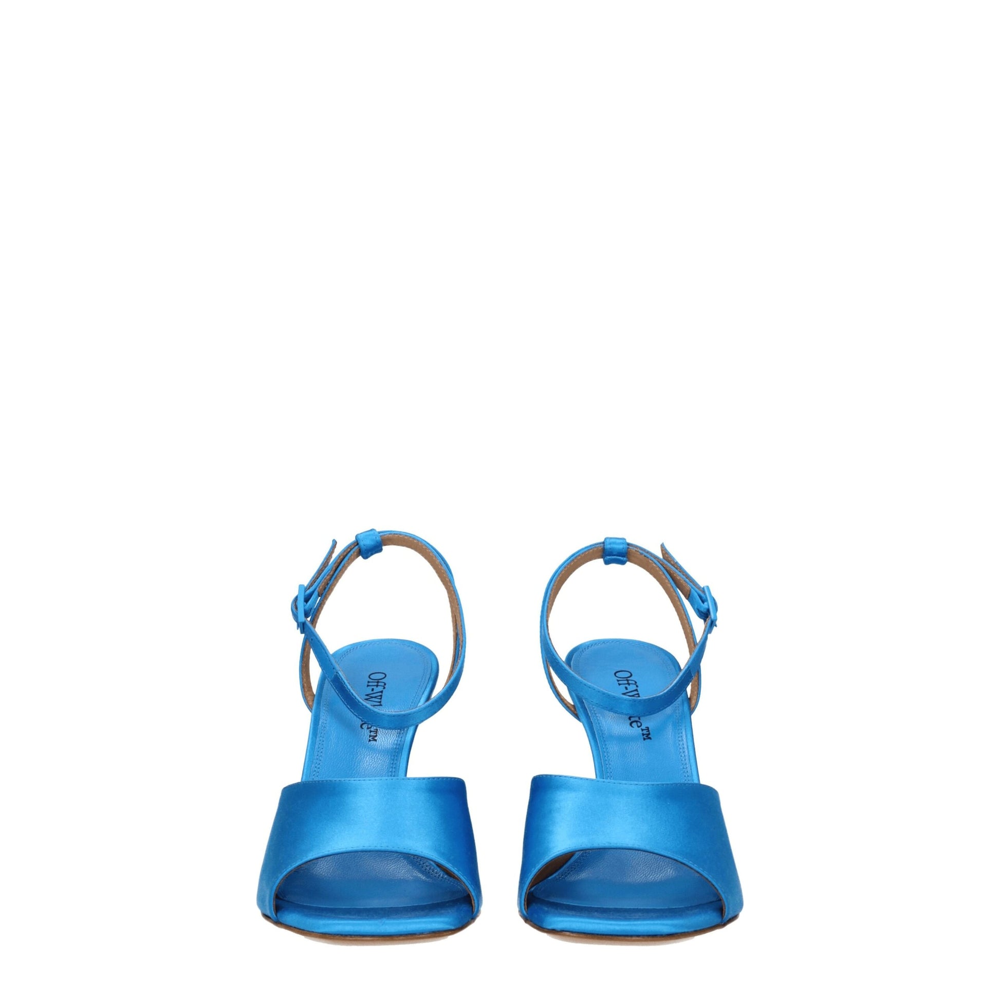 Blue Satin Stiletto Heel Sandals