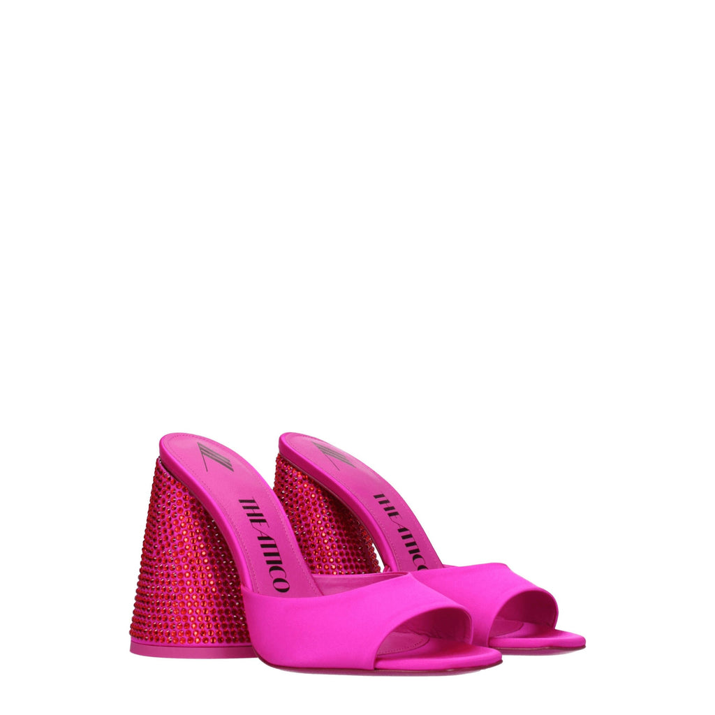 Pink Satin Platform Sandals