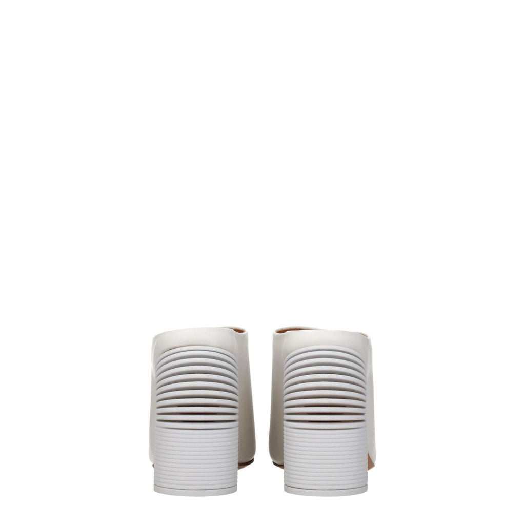 White Leather Platform Sandals