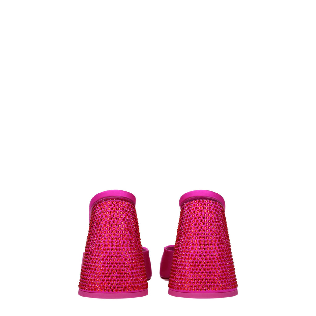 Pink Satin Platform Sandals