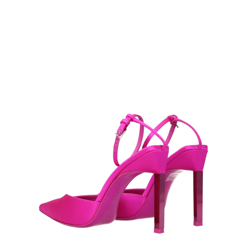 Pink Satin Stiletto Heel Sandals